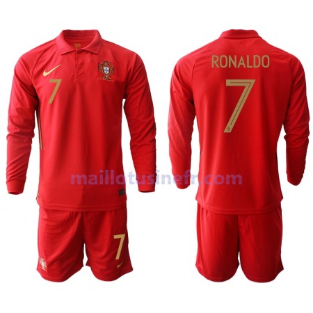 Maillot de Foot Portugal Cristiano Ronaldo 7 Domicile UEFA EURO 2020 Manches Longues - Enfant